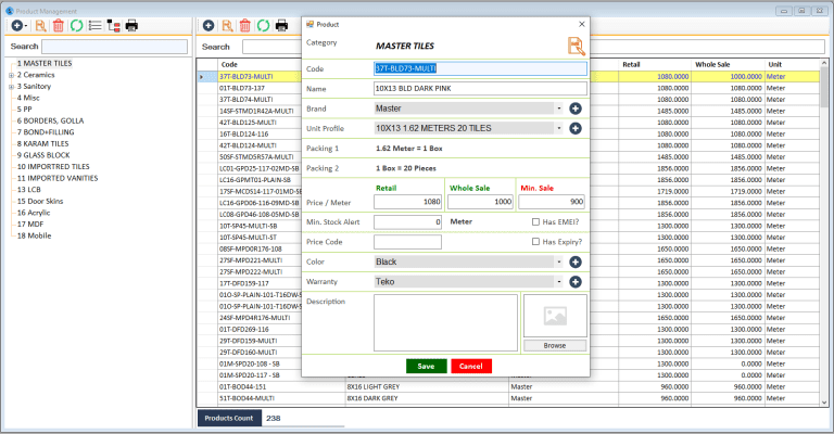 9 Products Management Panel 1